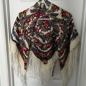 Floral print elegant scarf